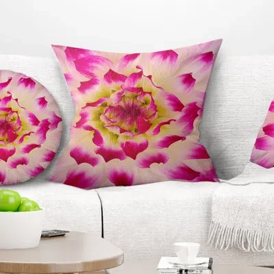 Design Art Smooth White Rose Flower Petals - Floral Printed Pillow