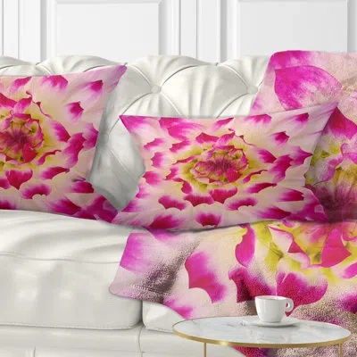 Design Art Smooth White Rose Flower Petals - Floral Printed Throw Pillow