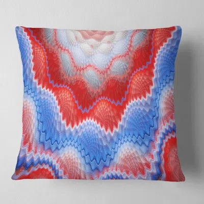Design Art Snake Skin Flower - Abstract Printed Pillow In Red,blue