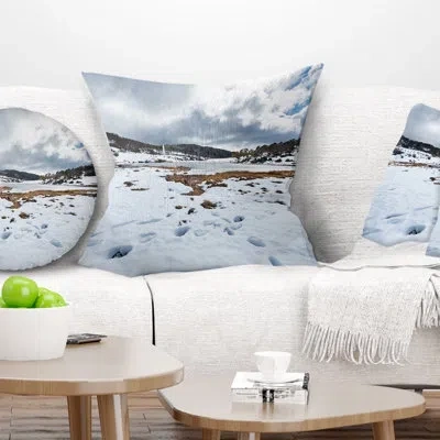 Design Art Snow Mountains In Kosciuszko Park Landscape Printed Pillow In Blue;black;brown;green;red;yellow