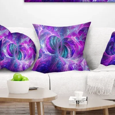 Design Art Snow Purple Fractal Texture - Abstract Printed Pillow