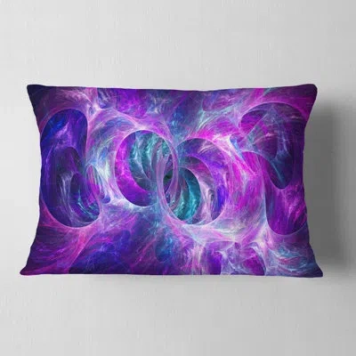 Design Art Snow Purple Fractal Texture - Abstract Printed Throw Pillow