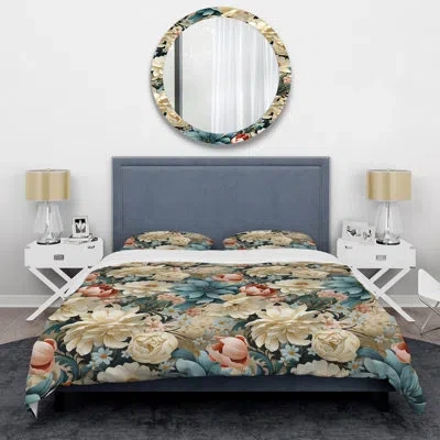 Design Art Soft Color Floral Garden Beauty Iii Duvet Cover Set In Blue;pink