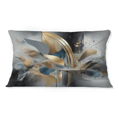 Design Art Soft Colors Marble Abstract Ii - Abstract Marble Printed Pillow In Gray;gold