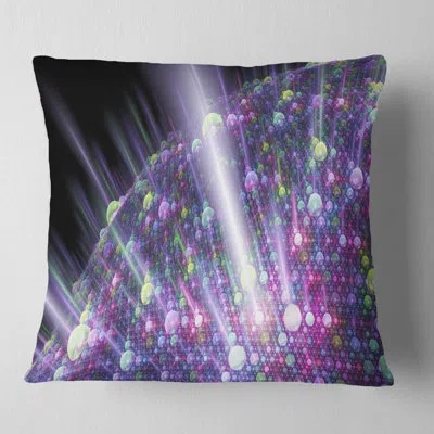 Design Art Solar Bubbles Planet - Abstract Printed Pillow In Purple