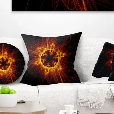 Design Art Solar Eclipse Digital - Abstract Printed Pillow In Blue;black;brown;green;red;yellow