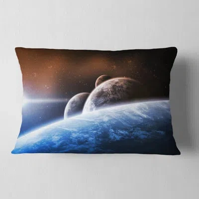 Design Art Space Planet Landscape - Landscape Printed Pillow