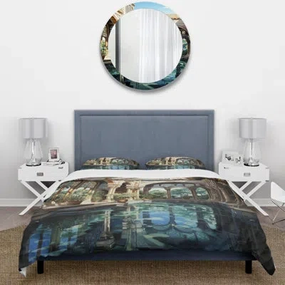 Design Art Spain Moorish Architecture In Andalusiain Ii Beddingmicrofiber / Polyester Duvet Cover Set In Teal