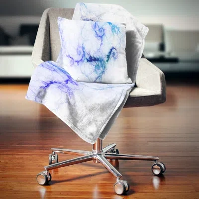 Design Art Sparkling Stormy Sky - Abstract Printed Pillow In Blue