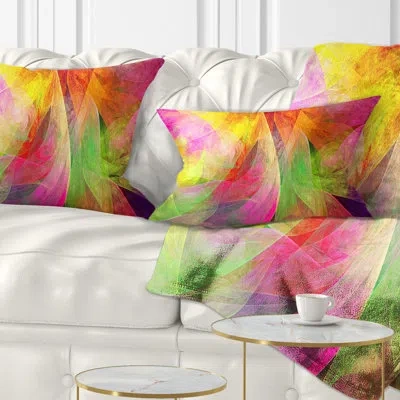 Design Art Spectacular Multi Color Pattern - Floral Printed Throw Pillow
