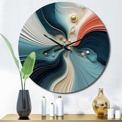 Design Art Spiral Miracle Of Cosmic Delight Metal Wall Clock In White