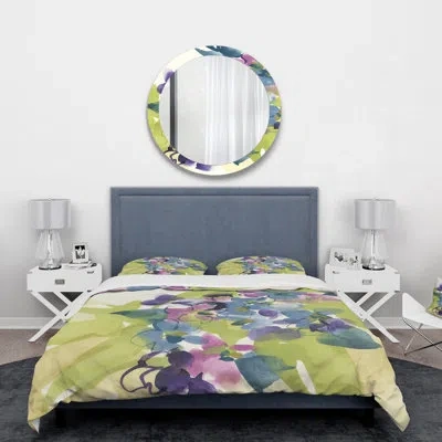 Design Art Spring Bouquet I - Traditional Duvet Cover Set - Microfiber Polyester In Green