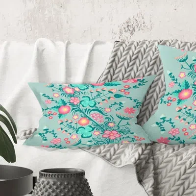 Design Art Spring Floral Pattern In Soft Pastel Colors - Mid-century Modern Printed Throw Pillow