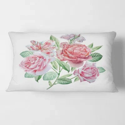 Design Art Spring Flowers Alstroemeria Rose Rectangular Pillow Cover & Insert