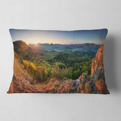 Design Art Spring Forest Slovakia - Landscape Printed Throw Pillow