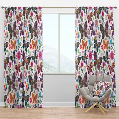 Design Art Spring Pattern - Bohemian Curtain - Velvet Room Darkening - 1 Panel