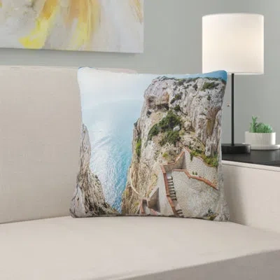 Design Art Stairway To Neptune S Grotto - Sea & Shore Printed Pillow