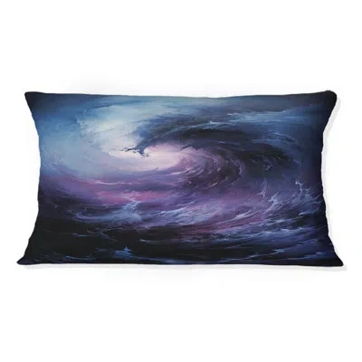 Design Art Storm Whirling Fury - Storms Printed Throw Pillow In Purple