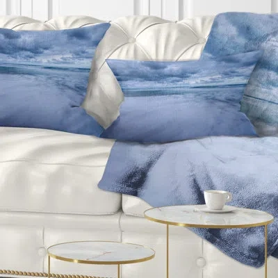 Design Art Stormy Clouds Over Ocean - Sea & Shore Printed Throw Pillow