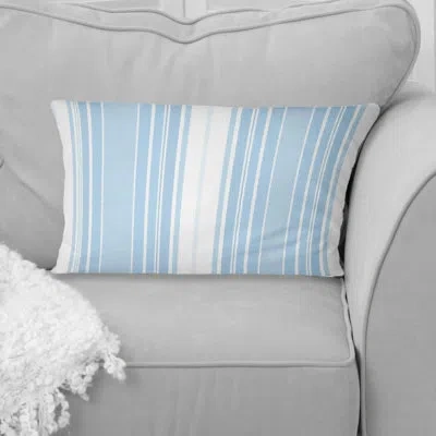 Design Art Stripe Magic I - Glam Lumbar Pillow In Blue;white