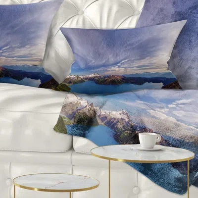 Design Art Stunning View Of Clear Lake - Landscape Printed Throw Pillow