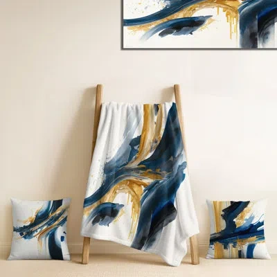 Design Art Stylish Spiral Abstract Vi - Abstract Spirals Decorative In Blue;gold