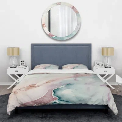 Design Art Sudden Solitude In Elevated Blush V Beddingmicrofiber / Polyester Duvet Cover Set In Blue;purple