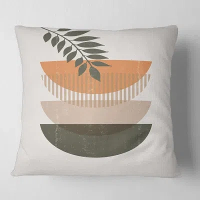Design Art Sun And Moon With Leaf Ii Square Pillow Cover & Insert In Orange