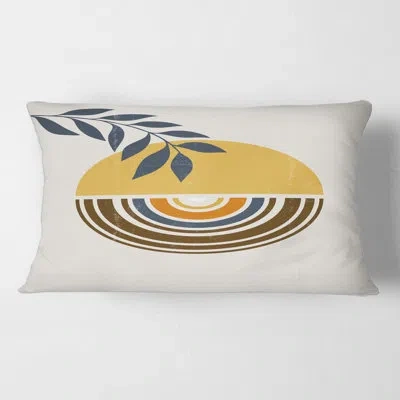 Design Art Sun Moon Leaves Iii Rectangular Pillow Cover & Insert