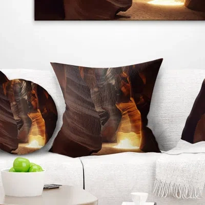 Design Art Sunbeam In Antelope Canyon - Landscape Printed Pillow