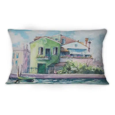 Design Art Sunny Day On The Waterfront On The Island Lumbar Pillow