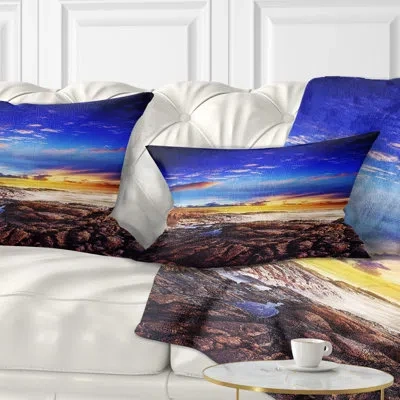 Design Art Sunset Over The Ocean - Sea & Shore Printed Pillow
