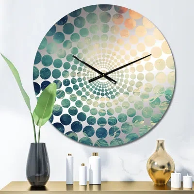 Design Art Sunset Over The Wild Ocean Waves - Lake Wall Clock In Blue