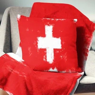 Design Art Switzerland Flag - Maps & Flags Printed Pillow