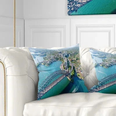 Design Art Sydney Aerial View - Cityscape Printed Pillow