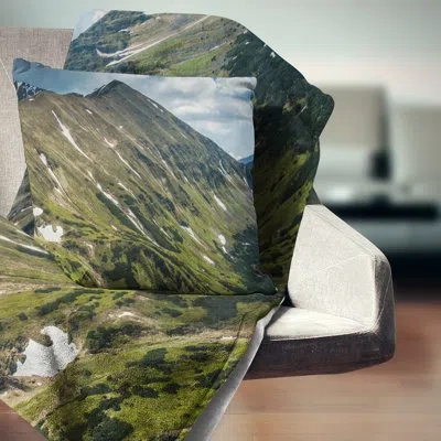 Design Art Tatra Mountains Panoramic View Landscape Printed Pillow In Multi-color