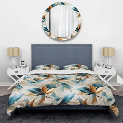 Design Art Teal And White Crystal Extravagant Glamour - Glam Comforter Bedding Set In Brown;blue
