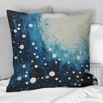Design Art Teal White Mid Century Minimalist Rain I - Minimalism Printed Throw Pillow In White;green
