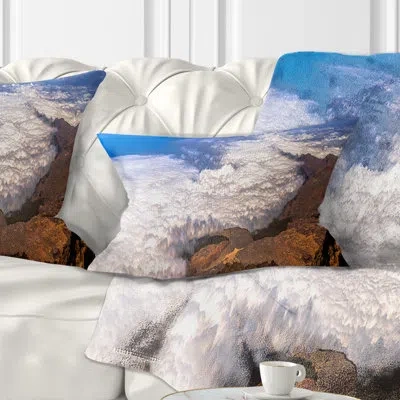 Design Art Teide View Panoramic - Sea & Shore Printed Throw Pillow
