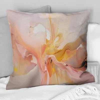Design Art Tender Feelings In Vintage Pink Watercolor Iii - Abstract Shapes Printed Throw Pillow