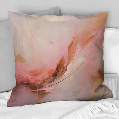 Design Art Tender Feelings In Vintage Pink Watercolor V - Abstract Shapes Printed Throw Pillow