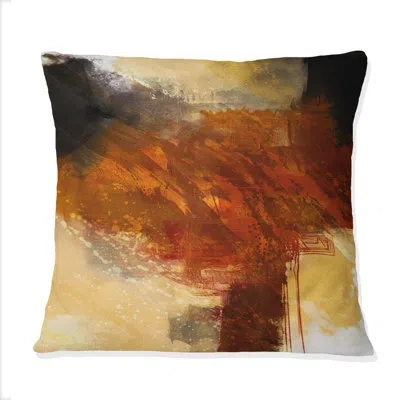 Design Art Terra Rosa Earth Mysteries I - Abstract Printed Throw Pillow In Brown;beige