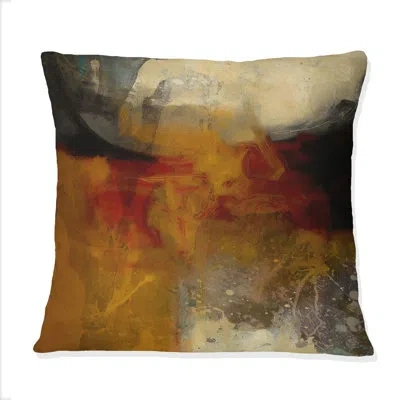 Design Art Terra Rosa Earth Mysteries Ii - Abstract Printed Throw Pillow In Brown;beige