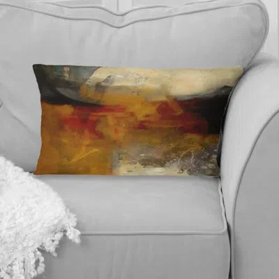 Design Art Terra Rosa Earth Mysteries Ii - Abstract Printed Throw Pillow In Brown;beige
