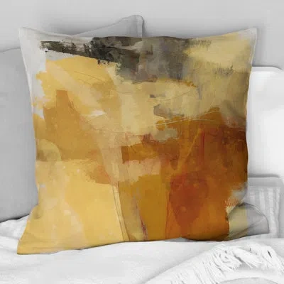 Design Art Terra Rosa Earth Mysteries Iii - Abstract Printed Throw Pillow In Brown;beige