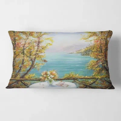 Design Art Terrace View By The Ocean Rectangular Pillow Cover & Insert