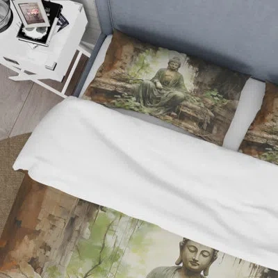 Design Art Thailand Ancient Buddha Ruins Beddingmicrofiber / Polyester Duvet Cover Set In Red