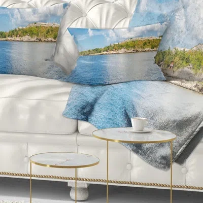 Design Art The Bay Of Havana Panorama - Sea & Shore Printed Pillow