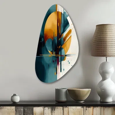 Design Art The Geometry Of Light I - Asymmetrical Abstract Geometric Metal Art, Unique Shape Metal Wall Sculptu In Yellow