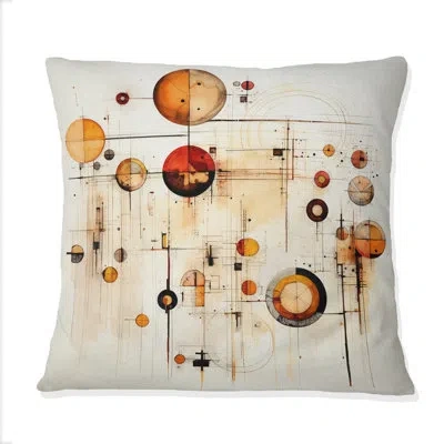 Design Art The Way To Grace Vintage Pink Gold Watercolor Ii - Abstract Geometric Printed Throw Pillow In Pink;gold